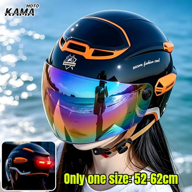 ummer Vintage Motorcycle Helme - Dual Visor Motorcycle Racing Helmet review and price